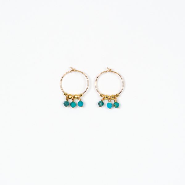 Créoles Mini Star Turquoise – Image 2