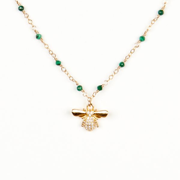 Collier Bee , vert ou bleu