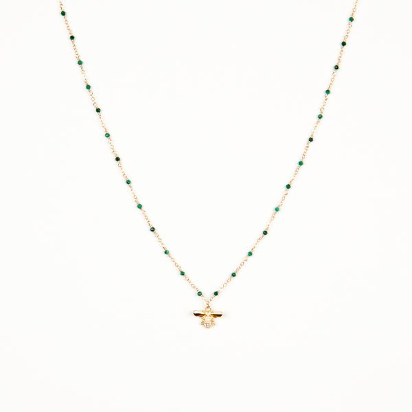 Collier Bee , vert ou bleu