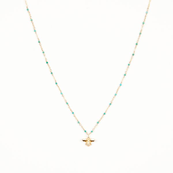 Collier Bee , vert ou bleu