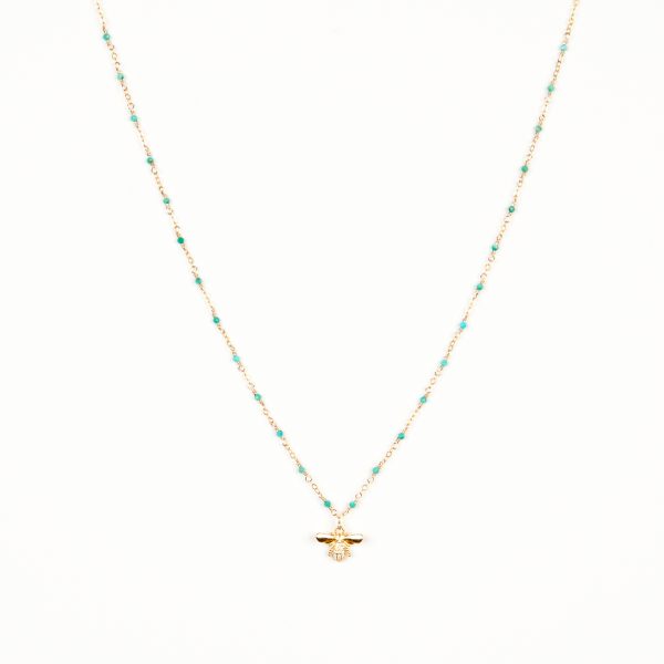 Collier Bee , vert ou bleu