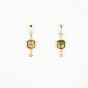 BOUCLES D’OREILLES SQUARE LABRADORITE