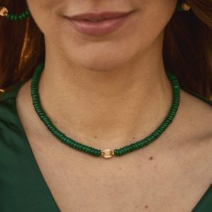 Collier en malachite fait main