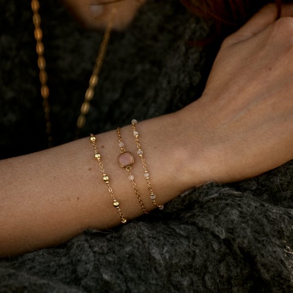 BRACELET SQUARE QUARTZ ROSE – Image 2